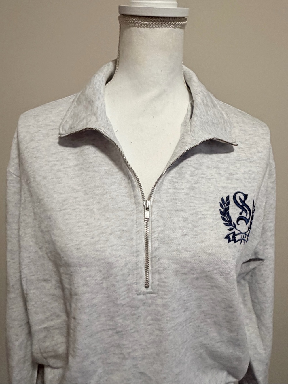 Skims Lightweight Fleece Shrunken Quarter Zip Pullover size large NWT - Picture 7 of 12